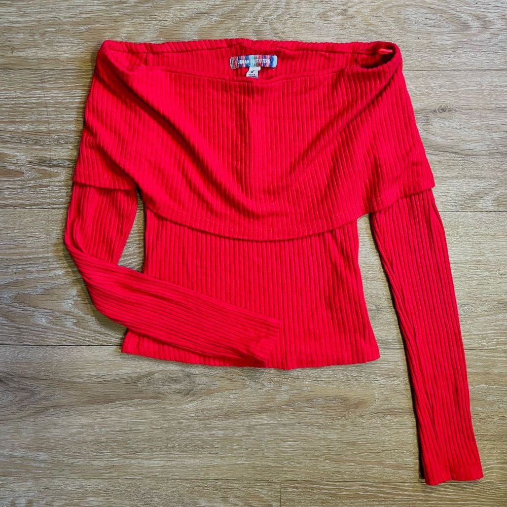 Red Off-The-Shoulder Longsleeve